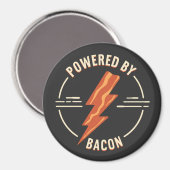 Retro Bacon Lover Funny Food Design mit Blitz Magnet (Vorderseite/Rückseite)