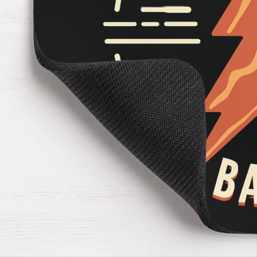 Retro Bacon Lover Funny Food Design mit Blitz Mousepad (Ecke)