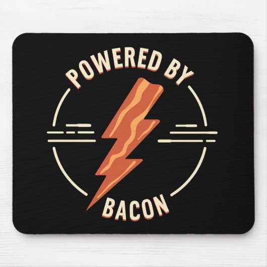 Retro Bacon Lover Funny Food Design mit Blitz Mousepad (Vorne)