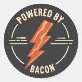 Retro Bacon Lover Funny Food Design mit Blitz Runder Aufkleber (Vorderseite)
