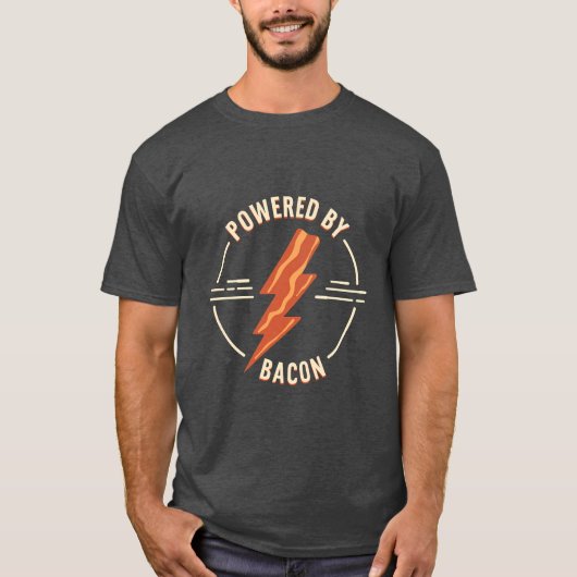 Retro Bacon Lover Funny Food Design mit Blitz T-Shirt (Vorderseite)