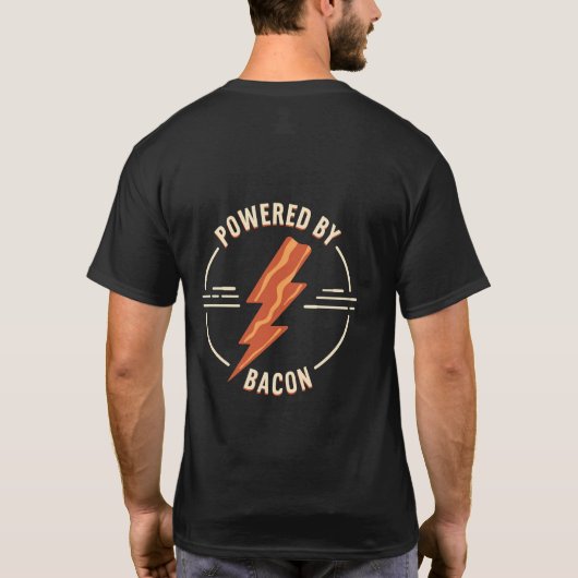 Retro Bacon Lover Funny Food mit Lightning Triple T-Shirt (Rückseite)