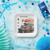 Retro Bacon Powered Car Novelty Paper Plate Pappteller (Party)