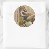 Retro-Badeanzug Beauty-Solarium Runder Aufkleber (Tasche)