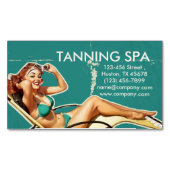 Retro-Badeanzug Button oben Schönheitssalon für Mä Magnetische Visitenkarte (Vorderseite)