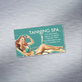 Retro-Badeanzug Button oben Schönheitssalon für Mä Magnetische Visitenkarte (Beispiel)