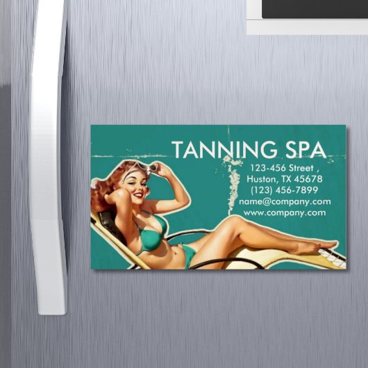 Retro-Badeanzug Button oben Schönheitssalon für Mä Magnetische Visitenkarte