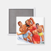 Retro-Badeanzug-Werbemagnet Magnet (Vorderseite/Rückseite)