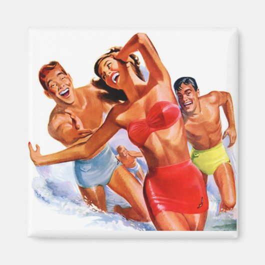 Retro-Badeanzug-Werbemagnet Magnet (Vorne)