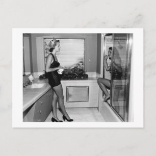 Retro-Badezimmer, Los Angeles, 1951 Vintage Postkarte