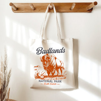 Retro Badlands National Park Souvenir Design Tragetasche