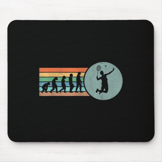 Retro Badminton Evolution Shuttle Vintage Badminto Mousepad (Vorne)