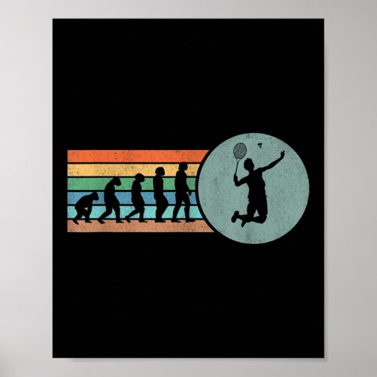 Retro Badminton Evolution Shuttle Vintage Badminto Poster (Vorne)