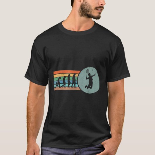 Retro Badminton Evolution Shuttle Vintage Badminto T-Shirt (Vorderseite)