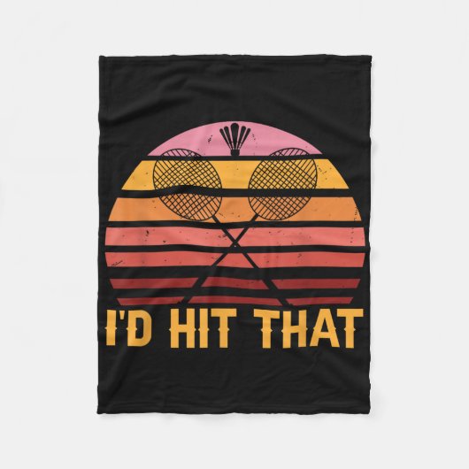 Retro Badminton-Id hat das Fleecedecke (Vorderseite)