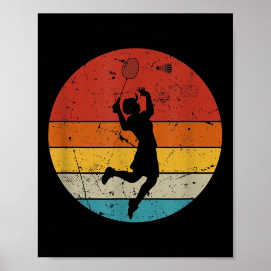 Retro-Badminton-Liebhaber Poster (Vorne)