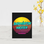 Retro Badminton Master der 80er Jahre Karte (Gelbe Blume)