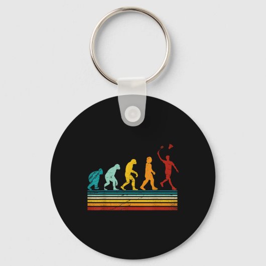 Retro Badminton mit Shuttle Evolution Darwin Schlüsselanhänger (Vorderseite)