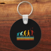 Retro Badminton mit Shuttle Evolution Darwin Schlüsselanhänger (Vorderseite)