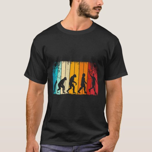 Retro Badminton mit Shuttle Evolution Darwin T-Shirt (Vorderseite)