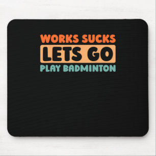 Retro Badminton Player Court - Racquet Vintag Shu Mousepad