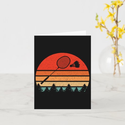 Retro Badminton Racket Shuttle Funny Badminton Pla Karte (Gelbe Blume)