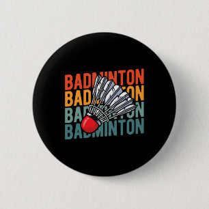 Retro Badminton Racket Team - Vintages Spiel Button