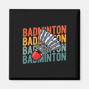 Retro Badminton Racket Team - Vintages Spiel Magnet