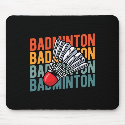 Retro Badminton Racket Team - Vintages Spiel Mousepad (Vorne)