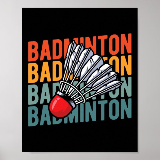 Retro Badminton Racket Team - Vintages Spiel Poster (Vorne)