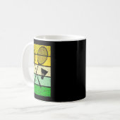 Retro Badminton Rackets und Shuttle Badminton Play Kaffeetasse (Vorderseite Links)
