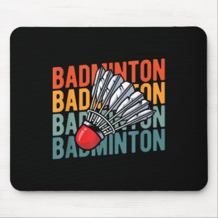 Retro Badminton-Schläger Team - Spieler Vintage Fe Mousepad