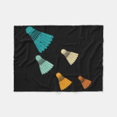 Retro Badminton Shuttle Fleecedecke (Vorderseite (Horizontal))