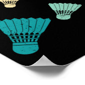 Retro Badminton Shuttle Poster (Ecke)