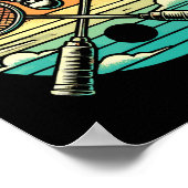 Retro Badminton Shuttle Racket Poster (Ecke)