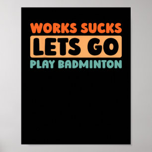 Retro Badminton Spieler Court - Schläger Vintage S Poster