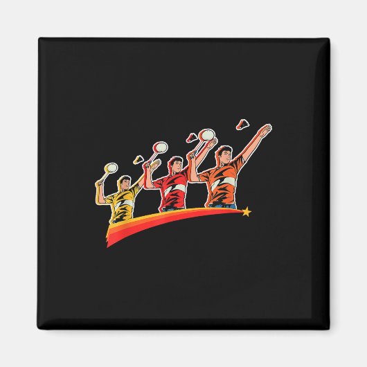 Retro Badminton Sport Spieler Shuttle Magnet (Vorne)
