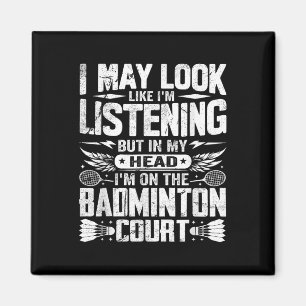 Retro-Badminton-Spruch - Ich sehe vielleicht so au Magnet