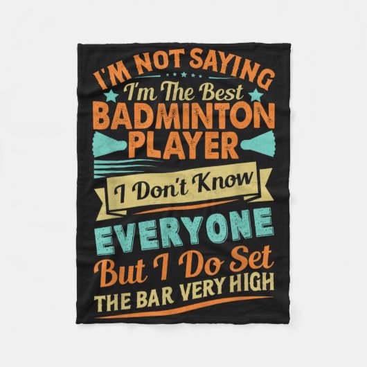 Retro-Badminton-Spruch - Lustiges Shuttle-Zitat Fleecedecke (Vorderseite)