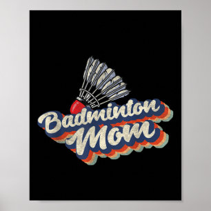 Retro Badminton Team Sport Spieler Trainer 70er 80 Poster