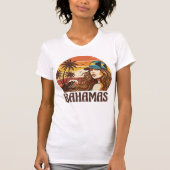 Retro Bahamas Beach Women Summer Vacation Sunset T-Shirt (Vorderseite)