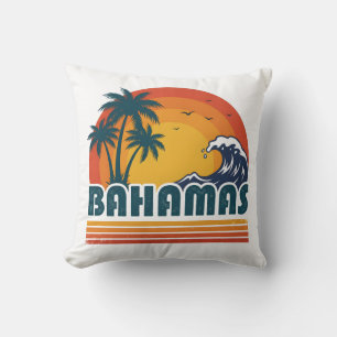 Retro-Bahamas-Strand-Sommer-Sonnenuntergang 70er-P Kissen
