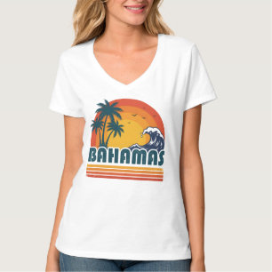 Retro-Bahamas-Strand-Sommer-Sonnenuntergang 70er-P T-Shirt