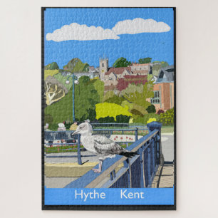 Retro-Bahnhofplakat von Hythe Kent England Puzzle