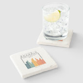 Retro Bahrain Steinuntersetzer (Seitenansicht)