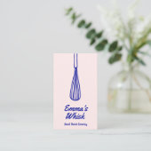 Retro Baker Hand Dragezeichnetes Whisk-Logo Visitenkarte (Stehend Vorderseite)