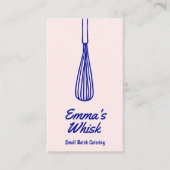 Retro Baker Hand Dragezeichnetes Whisk-Logo Visitenkarte (Vorderseite)