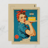 Retro Baker Pin-Up Postkarte (Vorne/Hinten)