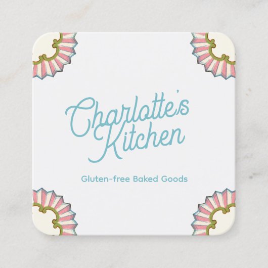 Retro-Baker Quadratische Visitenkarte (Vorderseite)