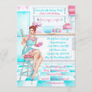 Retro Baking Cook aus dem Wettbewerb Geburtstagspa Einladung